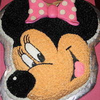 Minnie Mouse Face Cake Here is a Minnnie Mouse cake that we made for a friend's daughter's 4th birthday.