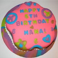 Groovy B-Day Cake This was a girl's birthday cake with a groovy theme.