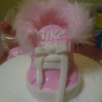 Nike Infant Girl Baby Boot okay...I used the same template for the converse shoe, except I made it a little taller to give the appearance of a boot...My attempt was...