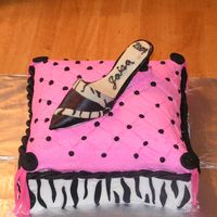Lots Of Firsts This was my first pillow cake, cream cheese icing, and high heeled shoe!!!! It was for a high school graduation. The cake is marble and the...