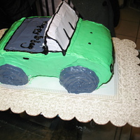 Car Cake Made cake at request of my 3 year old son for his b-day...1st time making 3D cake...four Chocolate cakes with chocolate filling...Carved...