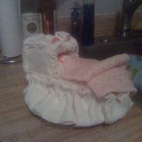 Bassinet Cake Made cake for my cousin when she came home with her new baby... I had a time contraint so I used a 2 store bought loaf cakes. One for the...