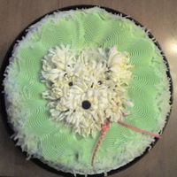 Chrisanthemum Puppy Face Cake This is actually just a store-bought coconut cake. I bought a package of white chrysanthemums and cut the stems really short and then...