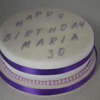 30Th Birthday Cake Chocolate sponge with chocolate buttercream. 7" round. Simple but nice.