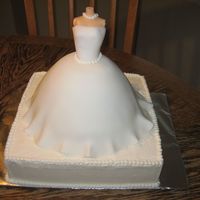 Wedding Dress Wonder mold with fondant and BC.