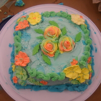 Final Fixed Cake This is what the cake looked like after I tried to fix it because I dropped it on accident...!