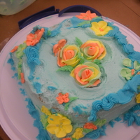 Attempt To Fix A Cake So I made this amazing cake.. then I dropped it. But I tried to fix it and this is what it looks like now! :D