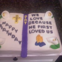 Bible Birthday Made this for an amazing Christian woman for her birthday. I suffered a wrist injury the week before making the cake, so I really struggled...
