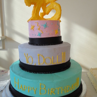 75Th Birthday Cake 2nd attempt at a multi-tiered cake. 14" bottom, 10" middle, 6" top, gumpaste 75.(I forgot that the top tier was only 6&quot...