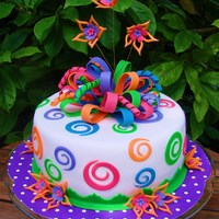 Colourfull Birthdaycake For My Sister This cake is made from marshmellowfondant.