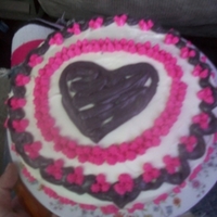 Tip Practice Cake I took left over batter from some cupcakes and made this 2 layer cake. I thought it would be good to test out some of my new Wilton tips...