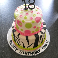 18Th Birthday Cake confetti cake with buttercream frosting all accents in MMF (except black, is store bought fondant, which I recommend because I have made it...