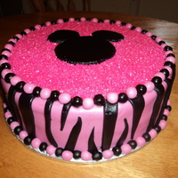 Minnie Mouse Birthday Minnie Mouse Zebra print cake for sweet little Gracies first Birthday