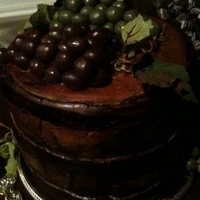Wine Barrel Cake Wine barrel fondant birthday cake with fondant grapes