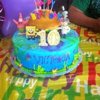 Spongebob/krabby Patty Birthday Cake The cake got a lil smashed and birthday mom inserted her own candle before I cud take a picture of the final product :( Additional picture...