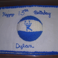Uk Cake UK Basketball cake. 1/2 chocolate and 1/2 white cake with butter cream frosting.