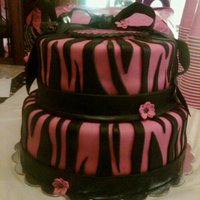 Hot Pink/zebra Sweet 16 Sweet 16 cake for my niece. It wasn't until I started cutting the cake that I realized I forgot to dot the i in birthday. DUH!