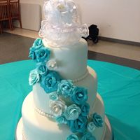 First Birthday, Baby Shower, Bridal Shower, Wedding, Child Birthday, Adult Birthday Turquoise roses wedding cake