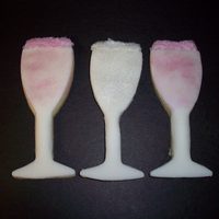 Happy New Year Champagne Flutes done with fondant and colored sugar to look like bubbles