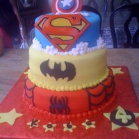 Super Heroes Cake Client showed me a picture of the cake she wanted us to make for her son.