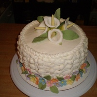 My First Easter Cake My first time using basket weave.