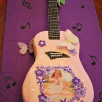 Taylor Swift Birthday Cake This was a Taylor Swift Guitar Birthday Cake for my 6 year old niece. White Cake with Strawberrry filling that was cut and shaped. Covered...