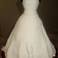 Bridal Shower Cake Yellow cake covered in MM fondant. Details piped with royal icing.