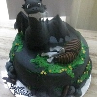 Night Fury Themed Birthday Cake 