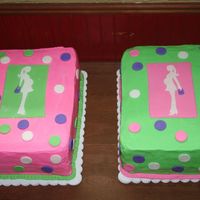 Baby Shower Cake made to match invitations and inspired by a cake on here. very fun easy cake.