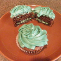 Chocolate Oreo Suprpise Cupcake With Mint Buttercream 