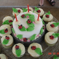 Lady Bug Cake And Cupcakes This was for my niece's 3rd birthday.