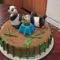 Panda Cake This one I made for a friend of a friend who got it for their boyfriend's birthday. They call each other panda : ) The bamboo was...