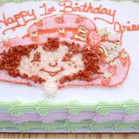 Strawberry Shortcake Birthday Cake Everyone loves to do the fondant cakes anymore but I still love to do the hand drawn all icing cakes.... :)