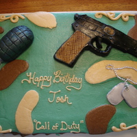 Call Of Dluty Birthday Cake Butter cream with fondant decor