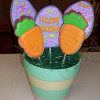 First Attempt At A Cookie Bouquet. These are just basic sugar cookies with royal icing. This was my first ever cookie bouquet. I hope i get better the more i do them.