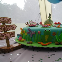 Princess And The Frog I made this cake cake for my daughters 2nd birthday. This was my first fondant cake. Cake was butter cake with oreo cream frosting.