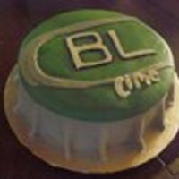 Bud Light Lime Bottle Cap 9in round, covered in fondant, made to match bottle cap