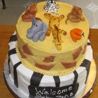Safari Baby Shower Safari baby shower cake, fondant animals