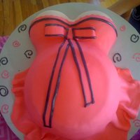 Prego Belly Cake Wish I would have rounded the belly more .. but I think it's cute for my first time making a belly cake. I know what to do for next...