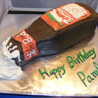 Budweiser Bottle Cake Birthday cake for co-worker. Her fav drink is of course Budweiser. WASC cake w/out almond and Buttercream icing.