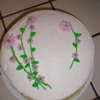 Spring Time! It's the first time I ever made flowers with buttercream. Pink daisies with white buttercream.