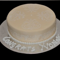 Stencilled Bridal Shower Just a simple stencilled cake. The bride loves everything ivory and white and wanted it to be simple n elegant!