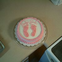 Baby Shower Cake I transfered the foot print pattern and decorated. I think it turned out really cute!!!