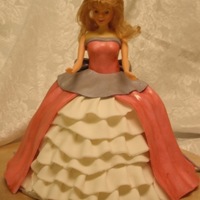 Koralie's Birthday Cake - 6 Years Old Barbie cake covered with fondant!