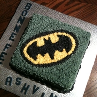 Batman Logo Birthday Cake All covered with buttercream