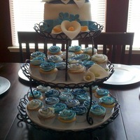 40Th Anniversary Cake Chocolate Cake, raspberry filling, buttercream fondant, gumpaste flowers. White and chocolate cupcakes, buttercream frosting.