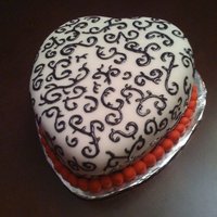 Scroll Heart Chocolate fudge cake, chocolate buttercream for valentine's day!