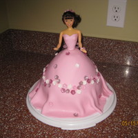 Pink Barbie Cake My first Barbie cake. Cake was a yellow cake using the wilton wonder pan with an additional 3" tall 8"round cake under it (my...