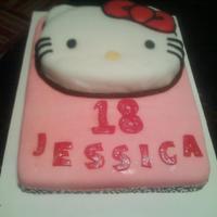 Hello Kitty Cake vanilla/chocolate cake with raspberry filling