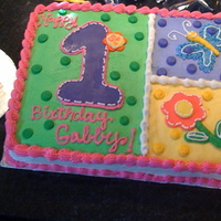 Cake For First Birthday Cake for a little girl's first birthday. One sheet cake and one smaller "smash" cake.